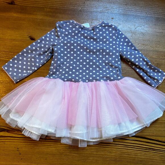 Jessica Ann gray pink polka dot snowman tutu shirt SIZE 2T - Picture 3 of 3